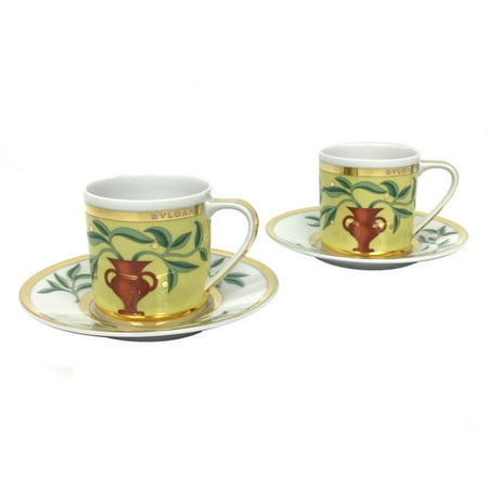 

Authenticated Used BVLGARI Bvlgari Rosenthal demitasse cup and saucer pair set Itaca espresso super product