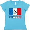 thumbnail image 3 of Inktastic French Soccer Women's V-Neck T-Shirt, 3 of 5