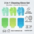 thumbnail image 2 of 6 Pack Microfiber & Chenille Cleaning Gloves, Washable Reusable Dust Mitts, 2 of 8