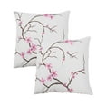 thumbnail image 2 of Home Soft Things Embroidery Canvas Throw Pillow Cover Pillow Case 2 Piece Set - Cherry Blossom - Pink - 20" x 20", 2 of 7