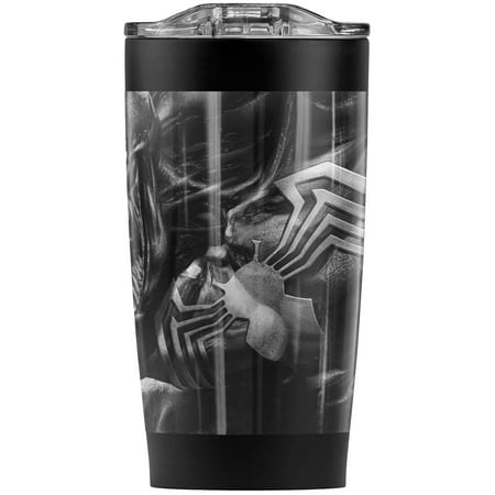 

Marvel Spider Man Venom Grayscale 20 oz Double Wall Travel Tumbler Stainless Steel Vacuum Insulated with Leakproof Slide-Lock Lid