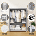 thumbnail image 5 of Portable Closet Storage Organizer Clothes Wardrobe Shoe Clothing Rack Shelf Dustproof Non-woven Fabric, 5 of 16