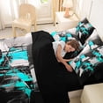 thumbnail image 5 of Homewish Blue Abstract 7-Piece Twin Bedding,Contemporary Art Bedding Comforter Set,Black Reversible, 5 of 8