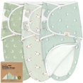 thumbnail image 1 of Sacos de dormir para bebé con cremallera, paquete de 3 mantas para recién nacidos de 0 a 3 meses, bebés, niñas, niños, saco de dormir suave y duradero para recién nacidos, manta para cambiar pañales f, 1 of 1