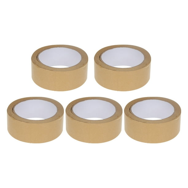 5 cintas de papel kraft, adhesivos decorativos de color sólido, cinta simple para embalaje de regalo, para manualidades (40 mm de ancho x 25 m de largo)