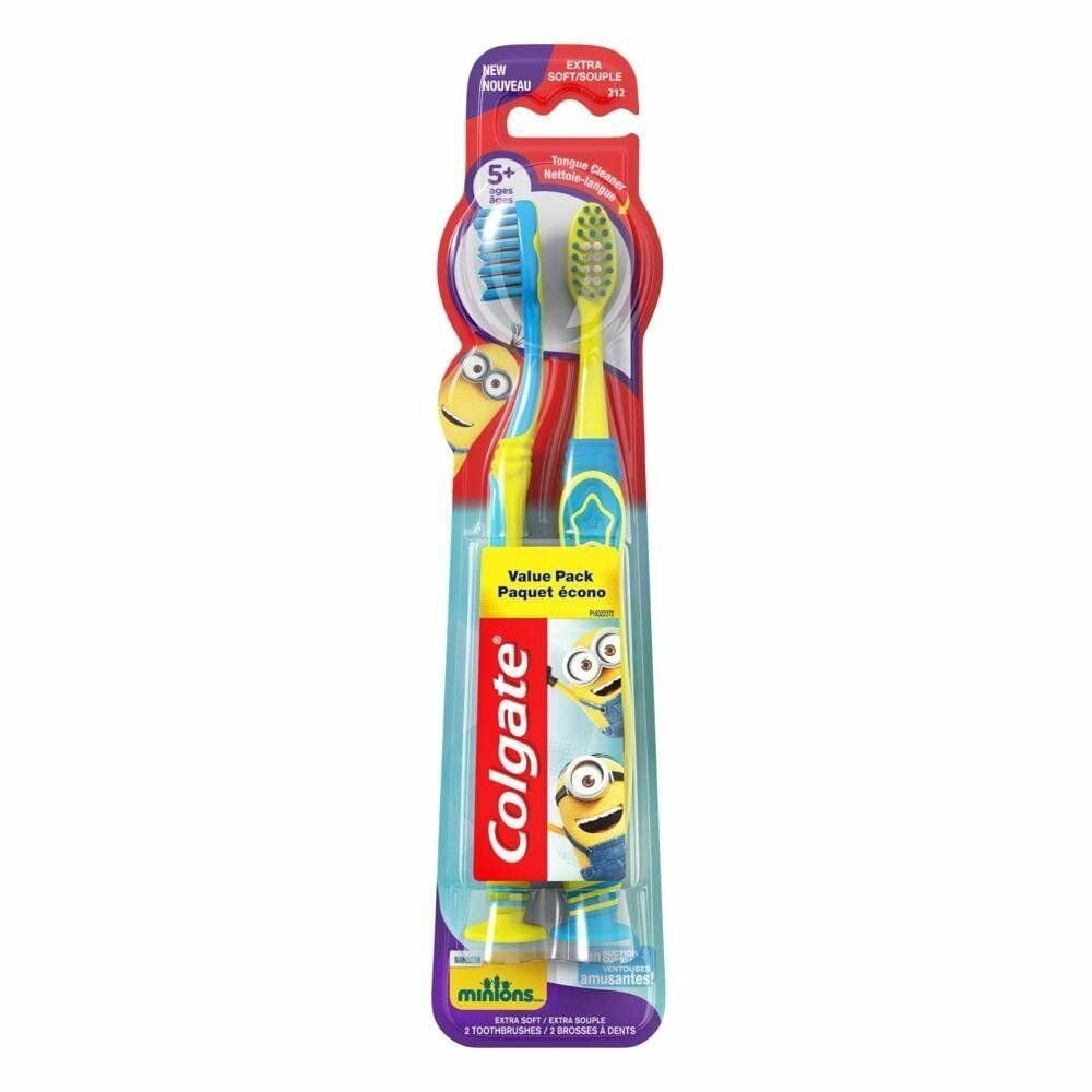 Colgate Minions ToothBrush For Kids Ages 5 and Up - Value Pack 2 ct 2 Pack