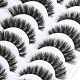 thumbnail image 5 of Lashes Volume Mink Eyelashes 14 Pairs Cateye Lash Strips Wispy Cat Eye Lashes Natural Look Short Thick Fluffy False Strip Eyelash Full Small Fake Lashes Pack Black Pestañas Postizas for Women, 5 of 6