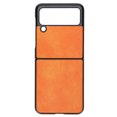 thumbnail image 2 of Funda De Cuero Para Teléfono Con Patrón De Lichi, Funda De Cuero Con Patrón De Lichi Resistente Al Desgaste Plegable Duradero Para Galaxy Z Flip 3 ZAQW Naranja, 2 of 8