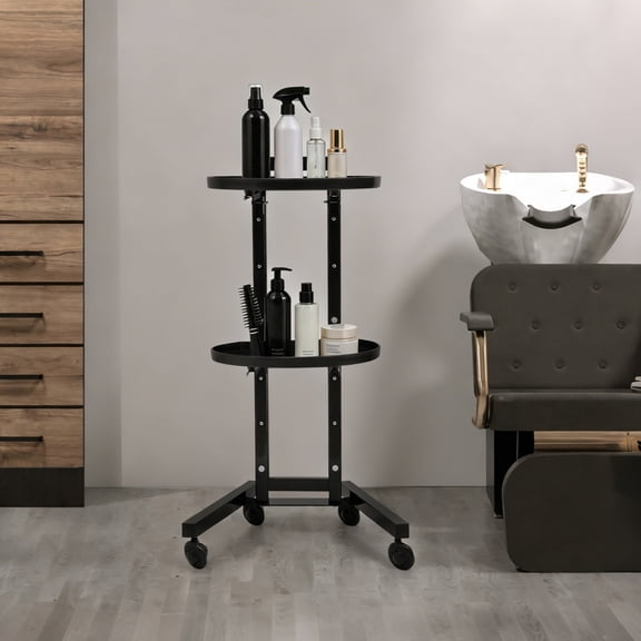 Movable Adjustable Salon Tray Station Hairdressing ServiceTrolley W/Accessory 15.74*11.81*33.85in