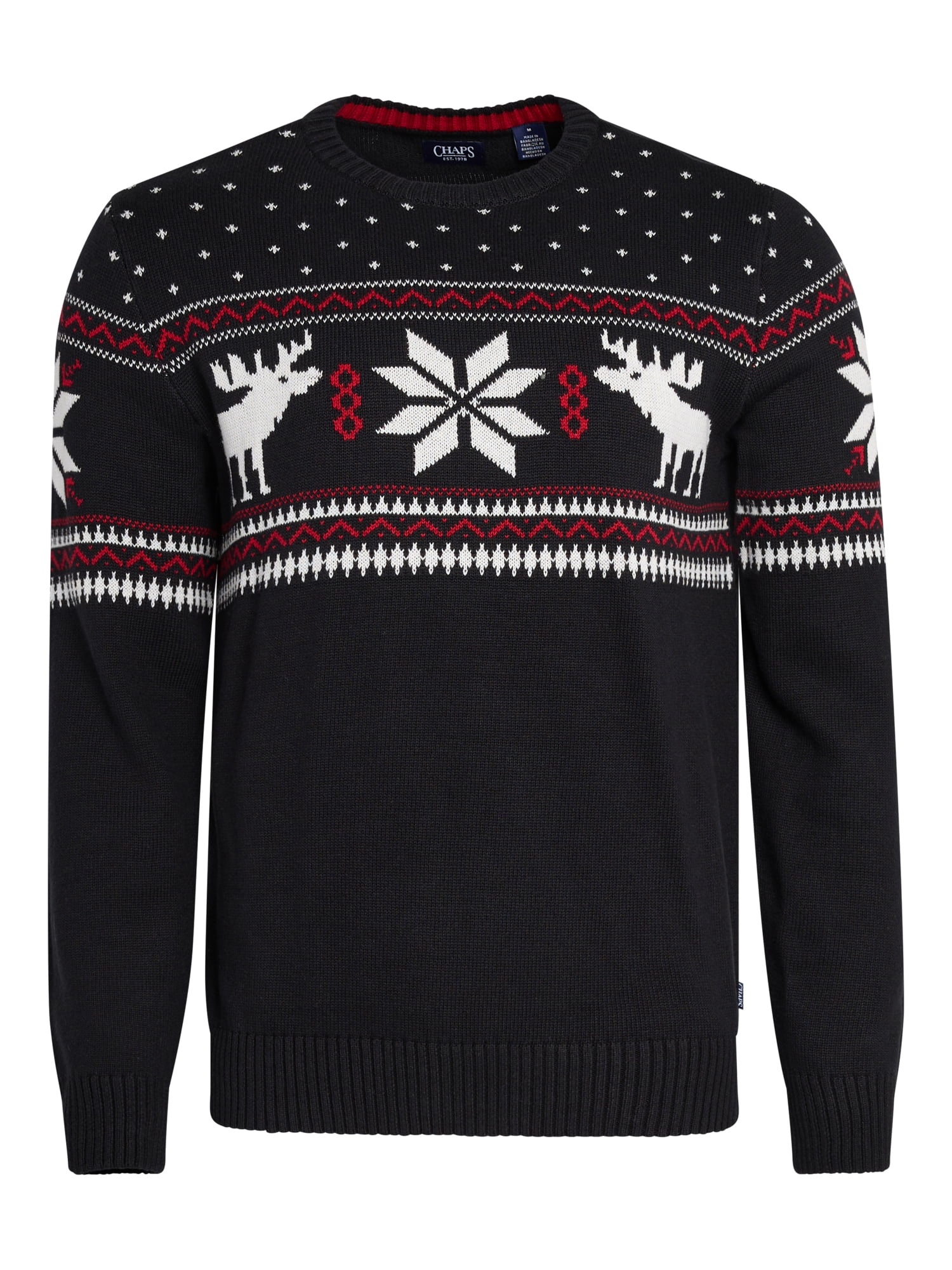Chaps Men's & Big Men's Cotton Holiday Fairisle Crewneck Sweater, Sizes S-3XL