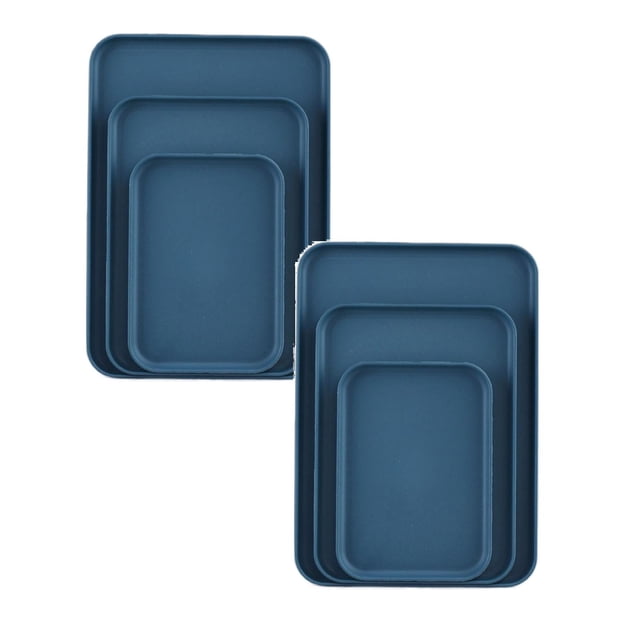 Oleegame 2PC Picnic Trays For Food Birch Multi Use Large Capacity Serving Tray Plastic Practical Food Grade Storage Tray For Home Anti Deformed Shockproof A