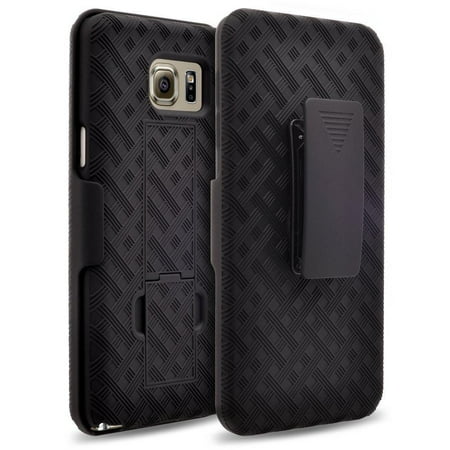 Cases 5 Lot Black Case - Galaxy Note 5 Case, Rugged Rotating Belt Clip Slim Holster Shell Combo Case for Samsung Galaxy Note 5 - Black