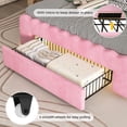 thumbnail image 6 of Pink Bed Frame Twin Size with Storage Drawer, Upholstered LED Bed Frame with Height Adjustable Butterfly Headboard and Charging Station, Velvet Platform Bed for Bedroom, 6 of 8