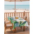 thumbnail image 2 of Outdoor Tablecloth with Umbrella Hole for Patio/Picnic/Party/Camping, Summer Botanical Waterproof Table Cloth Rectangle Table Cover Washable, Tropical Plants Monsteral Leaf Gray Plaid (60"x 102"), 2 of 8