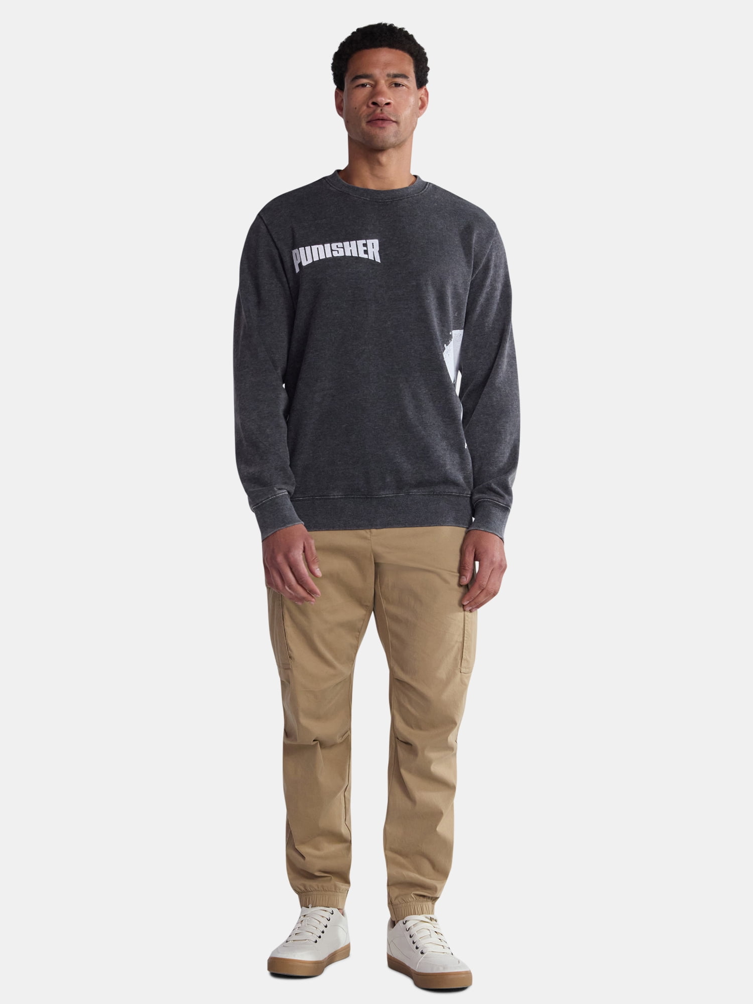 Punisher Men's and Big Men's Front to Back Graphic Sweatshirt with Long Sleeves, Sizes XS-3XL