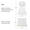 thumbnail image 4 of Gorro con pompón para mujer, conjunto de bufanda, gorro de esquí de invierno para niñas, gorro de punto holgado con forro polar oso de fresa Hogar, 4 of 5
