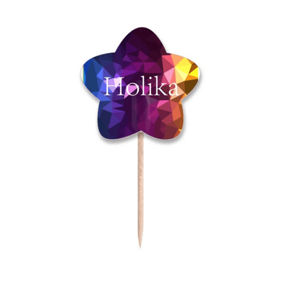 Airbrush Color Splashed Joy Holi Toothpick Flags Star Lable Cupcake Picks