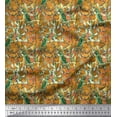 thumbnail image 1 of Soimoi Poly Georgette Fabric Leaves, & Parrot Bird Print Fabric by the Yard 52 Inch Wide, 1 of 1