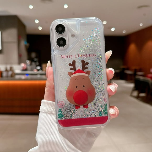 Cute Phone Cases,Cute Phone Cases,Christmas Phone Case for 16 Cute Curly Wavy Merry Christmas Pattern Case Clear Santa Snowman Cover for Girls Kids Women Slim Tpu Protective,Clear Phone Case