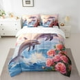 thumbnail image 2 of YST Cartoon Dolphin Ocean Animal Comforter Set, Full Size (7 Count), 2 of 4