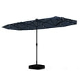 thumbnail image 1 of Costway 13FT Double-sided Patio Umbrella with Solar Lights Crank Handle Umbrella Base Navy, 1 of 10