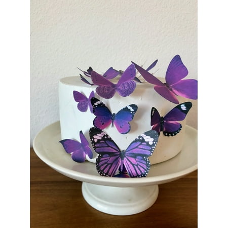 Edible Butterflies C Assorted Royal Purple Set Of 15 Cake And