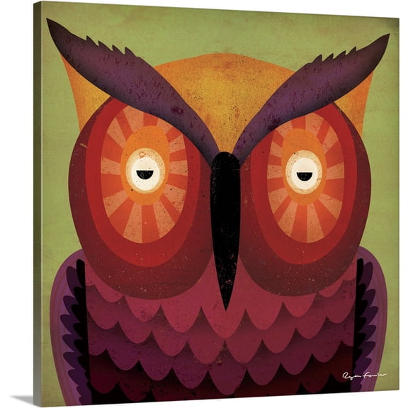Great BIG Canvas | "Owl WOW" Canvas Wall Art - 16x16