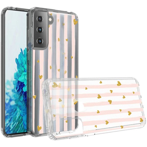 Bemz Hybrid TPU Case for Samsung Galaxy S21 Ultra (with Touch Tool) - Gold Love Stripes