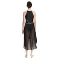 thumbnail image 2 of Doomiva Lyrical Dance Costumes for Women Shiny Rhinestones Contemporary Dance Dress Chiffon Flowy Black M, 2 of 6