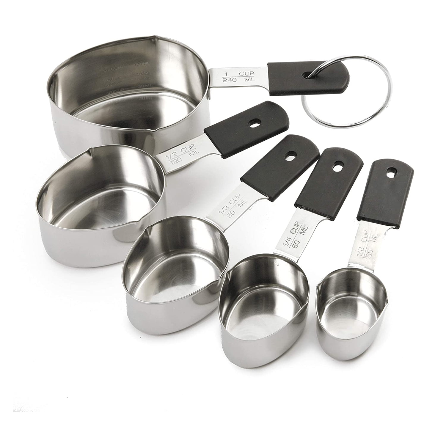 Norpro 5 Piece Grip Ez Stainless Steel Measuring Cups Set w/ Dual