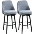 thumbnail image 1 of HOMCOM Bar Height Bar Stools Set of 2 360° Swivel Barstools with Legs, Grey, 1 of 10