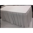 thumbnail image 2 of 5' Fitted Polyester Double Pleated Table Skirting Cover w/Top Topper 21 COLORS", (Color: White), 2 of 2