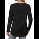 thumbnail image 4 of Camisa de Larga con Cuello Redondo para Mujer, Básica, Holgada, Informal Negro XL, 4 of 5