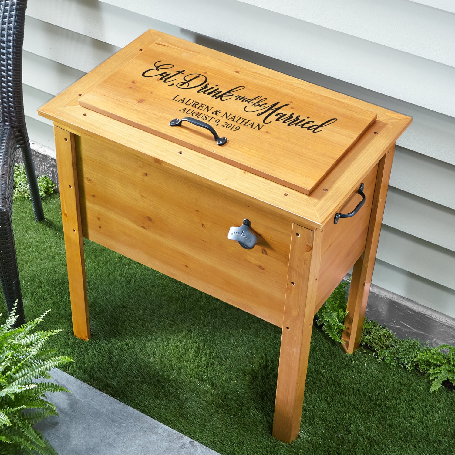 outdoor wooden cooler