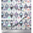thumbnail image 1 of Soimoi Gray Heavy Canvas Fabric Diamond & Ice Cream Cone Food Print Sewing Fabric Yard 58 Inch Wide, 1 of 3
