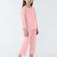 thumbnail image 2 of Auroural girls clothes size 10 Children's Solid Color Round Neck Long Sleeved Top Elastic Waist Pants Home Clothes Two-piece Set, 2 of 8