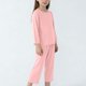 thumbnail image 2 of Top de Manga Larga Y Pantalones de Cintura Elásticos para Niños Color Sólido Cuello Redondo Home Wear, Mezcla de Algodón Suave Casual, 2 of 8
