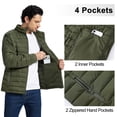 thumbnail image 6 of QPNGRP Mens Puffer Jacket Lightweight Water Resistant Windproof Insulated Winter Puffy Coat Armygreen S, 6 of 10