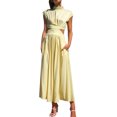 thumbnail image 1 of B91xZ Robe Grande Taille en Denim Mini Robe à Manches Longues, Jaune m, 1 of 5