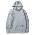 thumbnail image 4 of Resicozy Men's Hooded Pullover Casual Solid Color Long Sleeve Drawstring Fashion Gym Hoodies Sweatshirts with Pocket Gray 2XL, 4 of 4
