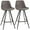 Charcoal Grey, variant on HOMCOM Bar Height Bar Stools Set of 2, Microfiber Cloth Bar Chairs