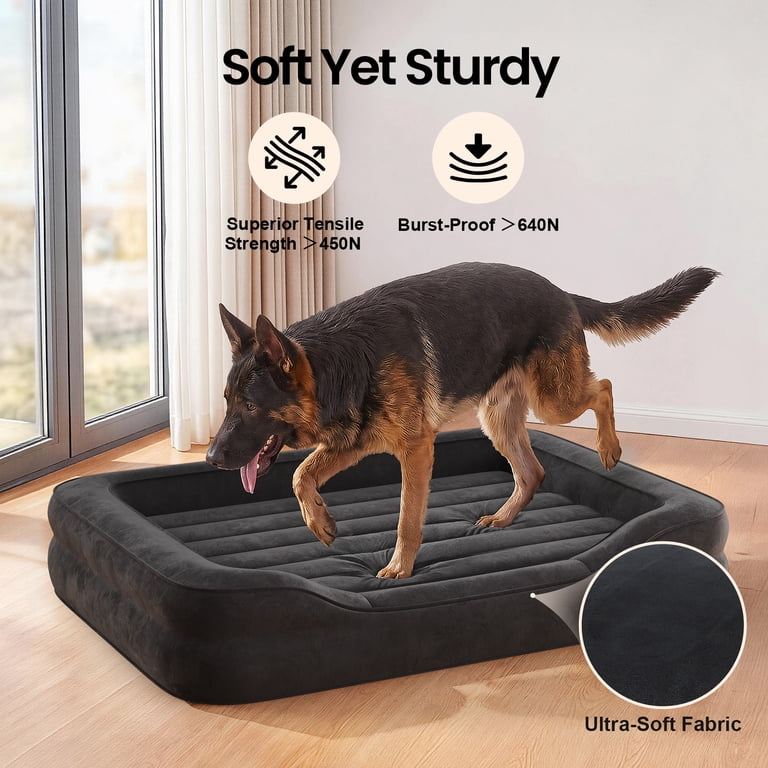Ophanie Inflatable Orthopedic Dog Bed with Pump, 45" x 33", Black photo 7