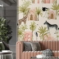 thumbnail image 4 of Idea4wall 2pcs Safari Exotic Wildlife and Palm Trees Pattern Wall Murals, Removable Self-Adhesive Stick Wallpaper Large Wall Stickers for Home Decorative, 48"x120", 4 of 5