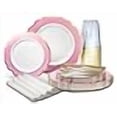 thumbnail image 3 of " OCCASIONS " 960 Piece set (120 Guests)-Heavyweight Wedding Party Disposable Plastic Plate Set - 120 x 10.5'' + 120 x 8'' + Silverware + Cups + Napkins (Imperial in Rose Pink & Gold), 3 of 4