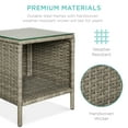 thumbnail image 6 of Best Choice Products 3-Piece Outdoor Wicker Conversation Patio Bistro Set, w/ 2 Chairs, Table - Taupe/Slate Green, 6 of 8