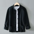 thumbnail image 1 of Lefu Mens Chinese Style Long Sleeves Blouse Button Down Tang Suit Uniform Shirts Tops, 1 of 9