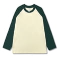 thumbnail image 2 of CaComMARK PI Men's Long Sleeve T-Shirt Casual Cotton Baseball Color Block Loose Long Sleeve Bottoming Shirt Green 6(L), 2 of 5