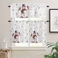 thumbnail image 2 of Christmas Winter Kitchen Curtains and Valances Set, Snowman Snowflake Snowing Bird Rod Pocket Window Valance 18 Inch Window Curtain Panels for Living Room Bedroom Laundry, 27.5x24in, 3 Pieces, 2 of 7