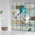 thumbnail image 5 of Mizhona Rustic Floral Shower Curtain Farmhouse Board Wooden Bathroom Curtains Country Daisy Flowers Bathroom Decor 72"X72", 5 of 5