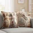 thumbnail image 4 of CoreLiving Spring Easter Pillow Covers 18x18 Inch Bunny Rabbit Plush Soft Throw Pillow Cases for Couch Sofa Living Room Farmhouse Decorations Cute Floral Springtime Home Accents Square, 4 of 4